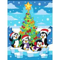 Картина по номерах Веселі пінгвіни 30х40 см Strateg SS1235