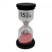 Пісочний годинник на 15 хв, висота - 10 см (рожевий) MIC X2-05