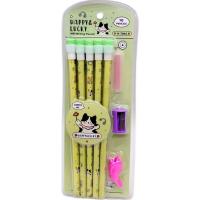 Олівці Happy&Lucky HB з великою гумкою,10 штук (ЗЕЛЕНИЙ) MIC H-7044