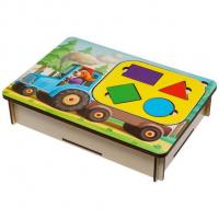 Деревʼяний сортер-пазл + танграм Трактор Ubumblebees ПСД220