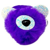 Брелок Ведмедик вушка з блисткіками (ФІОЛЕТОВИЙ) MIC BR1540