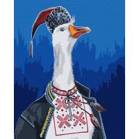 Картина за номерами "Гусак у вишиванці"  ©Світлана Теренчук Ідейка KHO4355 40х50 см