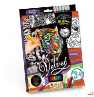 Набір креативної творчості Оксамитова розфарбування фломастерами VELVET Dankotoys VLV-01-06