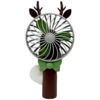 Вентилятор ручний з ріжками (19 см), коричневий MIC KD096