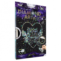 Комплект креативної творчості "DIAMOND ART" DAR-01, 10 видів  Сови на гілці