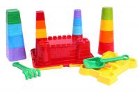 Пісочний набір Фортеця (14 пасочек, грабельки і лопатка) Технок 4647