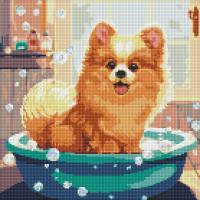 Алмазна мозаїка Маленький пухнастик  40х40 см Ідейка AMO7800