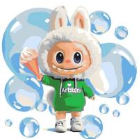 Картина за номерами Лабубу з морозивом 30х30 см Art Story AS2262