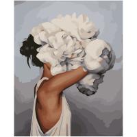 Картина по номерах Білі піони 40х50 см Оптифрост 0144