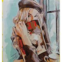 Картина по номерах Читання за кавою 40х50 см Оптифрост 0676