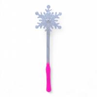 Чарівна паличка Сніжинка (38 см), прозора з рожевою ручкою MIC KA-23-722