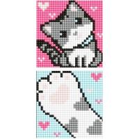 Набір з алмазною мозаїкою на магнітній основі Сірий пухнастик 9x9 см Ідейка AMG1051