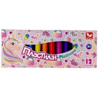 Пластилін круглий восковий Unicorn 12 кольорів школярик 303221007-UA