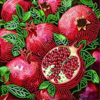 Алмазна мозаїка "Соковиті гранати" BH024 неповна викладка 25х25 см