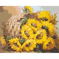 Алмазна мозаїка Соняшники у кошику 40х50 см Origami OD3027