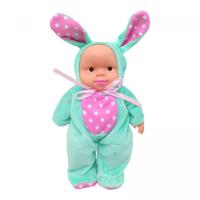 Пупс гумовий, у костюмі зайчика (мʼятний) MIC YD0054