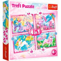Пазли 4в1 Єдинороги та магія Trefl 34389