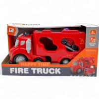 Вантажівка автовоз пожежна з машинкою, технікою, світло, звук (ЧЕРВОНА) YA HANG TOYS 98-319A/320A/322A