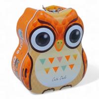 Скарбничка металева з замочком “Сова”, помаранчева MIC C60057
