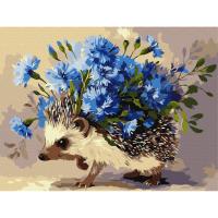 Картина за номерами "Їжак та квіти" ©art_selena_ua KHO6892, 30х40 см