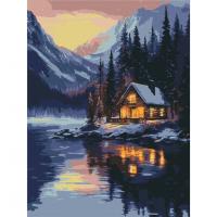 Картина за номерами "Зимовий захід сонця" RBS1023, 30х40 см