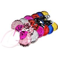 Набір обідків для волосся "Міккі" 0106-264 вушка в паєтках, 6 штук