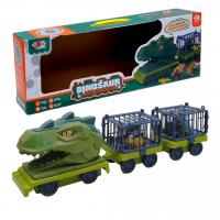 Машинка-автовоз Динозавр, 2 машинки, 4 фігурки, 2 причепа (зелений) XIN LIAN MENG TOYS 2817