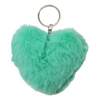 Брелок Серце хутряне, бірюзове MIC BR1822