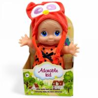 Лялька-пупс в шапочці (висота - 13 см) помаранчевий MIC 10B-605