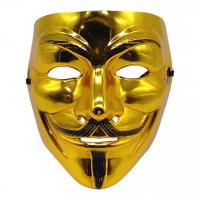 Маска Гая Фокса (Анонімус) на резинці (золотиста) MIC KA-23-114