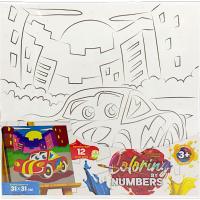 Картина по номерах дитяча Авто 31х31 см Dankotoys CBN-01-01,02,03,04...10