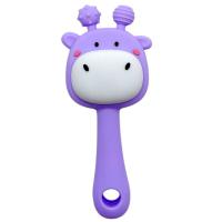 Силіконовий прорізувач-брязкальце Жираф (БУЗКОВИЙ) Mega Zayka №0428