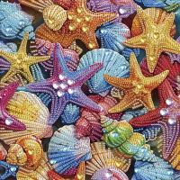 Алмазна мозаїка "Кольорові морські зірки" BH013 неповна викладка 25х25 см