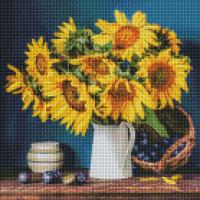 Алмазна мозаїка Яскраві соняшники Ідейка AMO7417