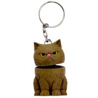 Брелок 3d друк КОТИК З ПРУЖИНОЮ (КОРИЧНЕВИЙ), KEYCHAIN MIC KCHN135