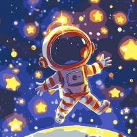 Картина по номерах зі світлодіодною підсвіткою Прогулянка по Місяцю 25x25 см Riviera Blanca ГР1-024