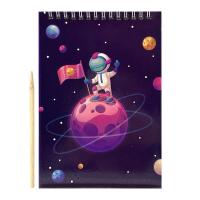 Скретчбук "Космос" 20-8807-WH-2 на спіралі, 10 аркушів, 14х20 см