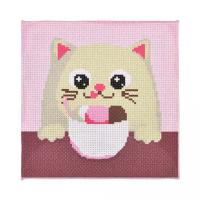 Набір для творчості Вишивка хрестиком: Ласощі для мурчика 20х20 см Strateg AX-208