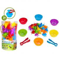 Логічна гра, сортер, 36 елементів, 6 тарілочок, 2 пари щипців MIC 2188-105