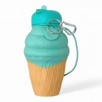 Поїлка-непроливайка (пляшка) силіконова Морозиво, 500 мл, бірюзова MIC ck48-10