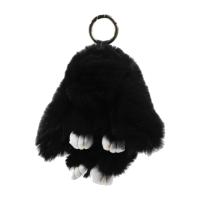 Брелок кролик хутряний, чорний (14 см) MIC BR2132