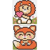 Набір з алмазною мозаїкою на магнітній основі Руді звірята 9x9 см Ідейка AMG1094