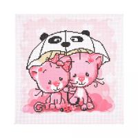 Набір для творчості Вишивка хрестиком: Котики під парасолькою 30х30 см Strateg AX-309