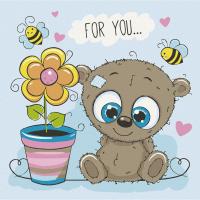 Картина за номерами Ведмежа з квіткою, 30х30 см Art Craft 15513-AC