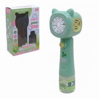 Установка з мильними бульбашками Котик на батарейках (бірюзовий) MIC 2339