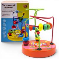 Пальчиковий лабіринт WToys, деревʼяний, в коробці (ПОМАРАНЧЕВИЙ) MIC 70544