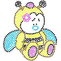 Картина за номерами, з ватними паличками Крапкова творчість. Бджілка (25х25 см) Riviera Blanca КА1-12