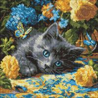 Алмазна мозаїка "Кошеня блакитнооке" AMO8340, 40х40 см