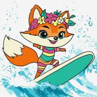 Картина за номерами "Літо. Лисичка ловить хвилю" ©art_selena_ua KHO1248, 25х25 см