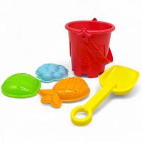 Пісочний набір (відерце, лопатка, 3 формочки для піску) червоний CANHONG CH8842